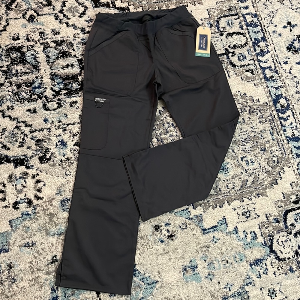 NWT Cherokee Workwear Revolution Scrub Pants Pewter XS